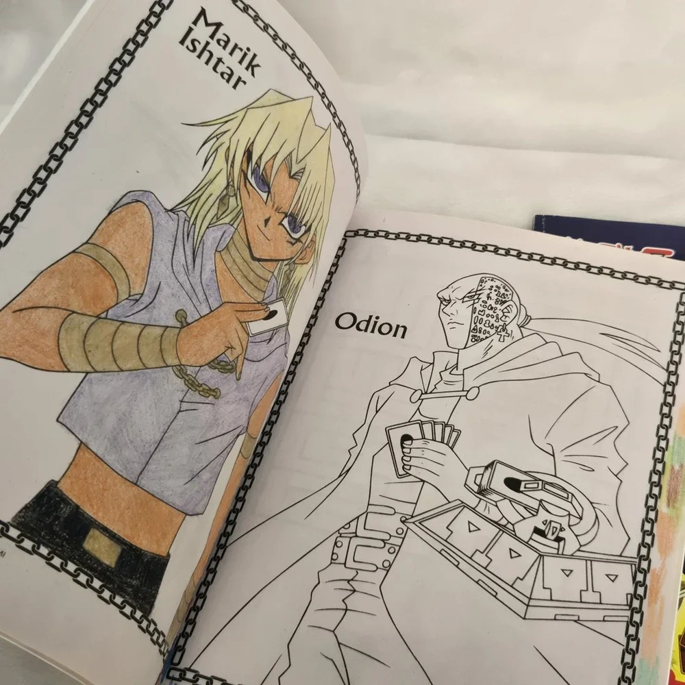 Lot of 2 Yu-Gi-Oh! Jumbo Coloring Activity Books Landoll 2020 Some Pages Colored
